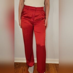 NWT House of Harlow 1960 Red Satin Pants Size 4